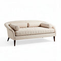 Gray upholstered daybed with wooden legs and spacious sleeping area 200 x 90 x 80cm