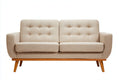 Velvet green sofa with channel tufting and metal legs 180 x 80 x 70cm