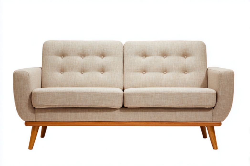Velvet green sofa with channel tufting and metal legs 180 x 80 x 70cm