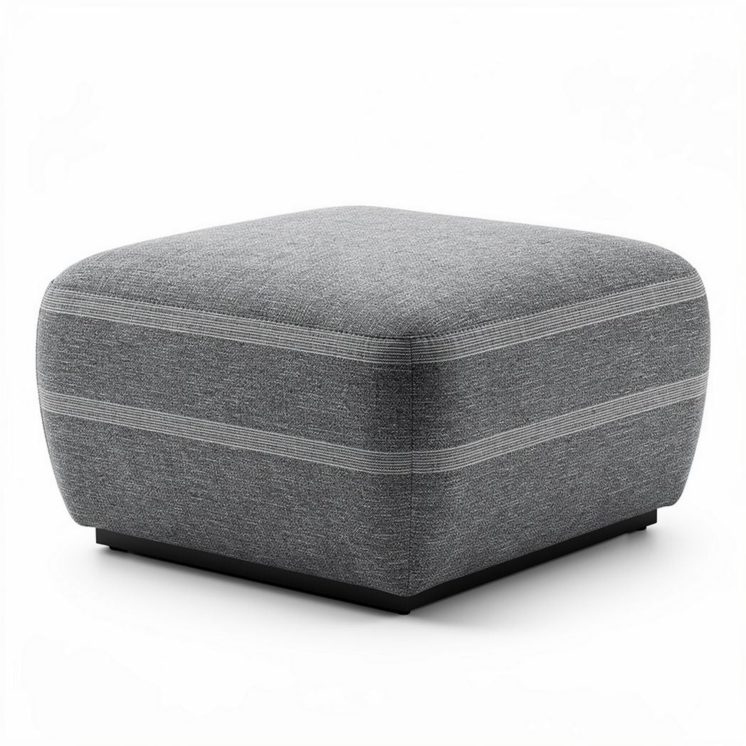 Square ottoman for living room upholstery in gray fabric 60 x 60 x 40cm