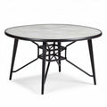 Round dining table with ceramic top and metal frame 120 x 120 x 75cm