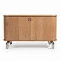 Wooden sideboard with metal legs and two doors 60 x 40 x 70cm