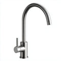 Stainless steel kitchen faucet with pull-down sprayer and 360-degree rotation