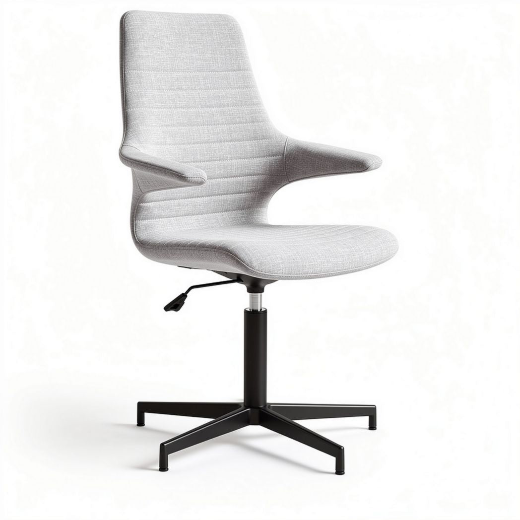 Adjustable ergonomic office chair with fabric upholstery and black base 45 x 60 x 90cm