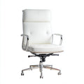 Mesh office chair with cream cushion seat height adjustable swivel design