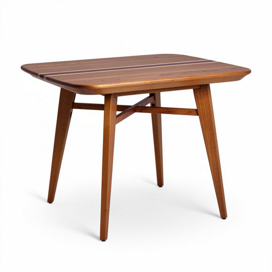 Solid wood dining table with natural finish 80 x 60 x 75cm for kitchen or dining area