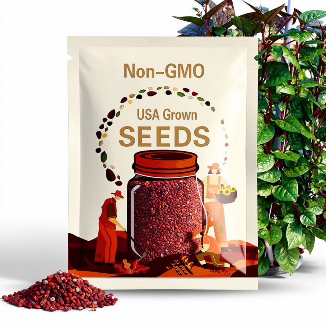 Red Malabar Spinach Seeds (Basella alba ‘Rubra’)